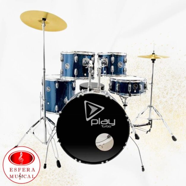 Bateria Turbo Play Sparkle Completa Azul